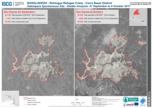 Bangladesh - Cox's Bazar - Hakimpara Spontaneous Site Shelter Analysis Comparison - 21 September & 6 October 2017
