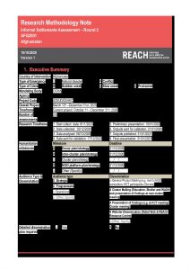 REACH_AFG_Methodology Note_Informal Settlements Assessment Round 2_October 2020