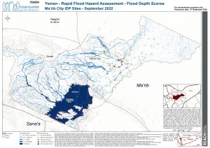 Yemen - Rapid Flood Hazard Assessment - Flood Depth Scores -Ma'rib City IDP Sites - September 2022
