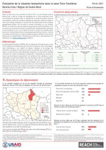 Evaluation de la situation humanitaire dans la zone Trois Frontières, Région du Centre-Nord (Burkina Faso), factsheet – Février 2021