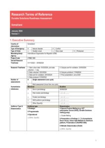 REACH Somaliland Durable Solutions Readiness Assessment - Terms of Reference (External)