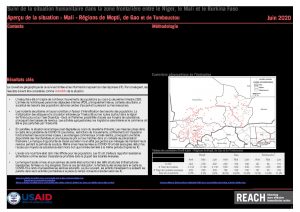 Evaluation de la situation humanitaire, régions de Mopti, Gao et Tombouctou, Mali – Aperçu de la situation avril-juin 2020