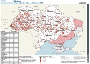 REACH, Ukraine, IDP Collective Site Monitoring, Map, Active Sites, February 2025