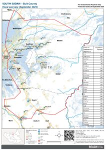 South Sudan - Flood Overview Guit Map - September 2025