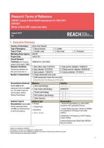 WASH Assessment in Camps and Sites- Terms of Reference, August 2019