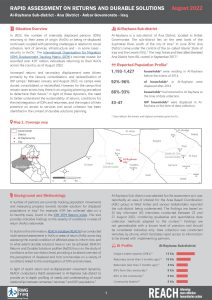 Rapid Assessment on Returns and Durable Solutions (ReDS) Factsheet Al-Rayhana, August 2022