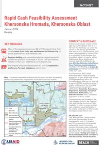 REACH Ukraine Rapid Cash Feasibility Study of Kherson hromada (December 2023)