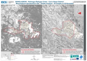 Bangladesh - Cox's Bazar - Moynarghona Spontaneous Site Shelter Analysis Comparison - 26 October & 28 November 2017