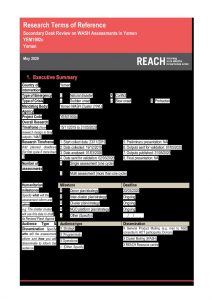 YEMEM - Terms of Reference - WASH Secondary Data Review - May 2020