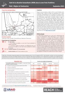 REACH Mali Suivi de la situation humanitaire dans la zone frontalière, Région de Tombouctou, Factsheet (03-30 septembre 2021)