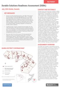 REACH Durable Solutions Readiness Assessment Factsheet, Kahda District, Somalia