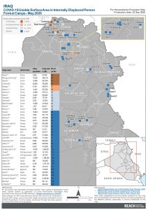 REACH IRQ Map COVID19 M2 per person InCampIDPs May2020 A4