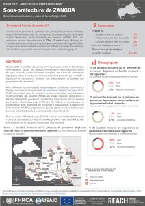 Evaluation multisectorielle des besoins (MSNA) 2021 en République Centrafricaine, fiche d'information zone de connaissance (AoK) pour la sous-préfecture de Zangba – Juillet-août 2021