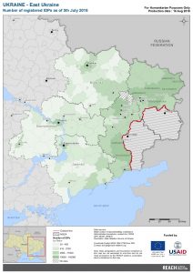 UKR Map East Ukraine Number Of Registered IDPs 05 JULY 2018 A4