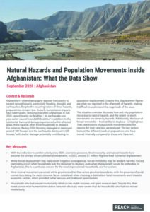 REACH Afghanistan Natural Hazards and Internal Movements, Situation Overview (September 2026)