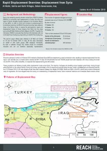 Iraq - Rapid Displacement Overview: Displacement from Syria - 19 October 2019