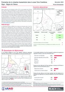 Evaluation de la situation humanitaire dans la zone Trois Frontières, région de Tahoua (Niger), factsheet - Décembre 2020