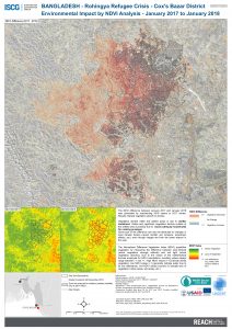 Bangladesh - Cox's Bazar - NDVI Difference Kutupalong to Moynarghona - January 2017 to January 2018