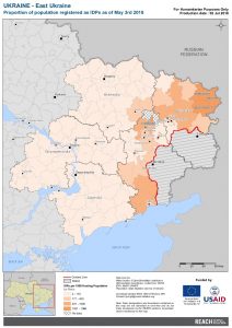 UKR_Map_East Ukraine_Proportion Of Registered IDPs_03MAY2018_A4