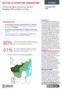 RDC Suivi de la Situation Humanitaire Kalehe Sud-Kivu Novembre 2022