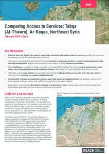 Comparing Access to Services: Tabqa (Al-Thawra), Ar-Raqqa, Northeast Syria