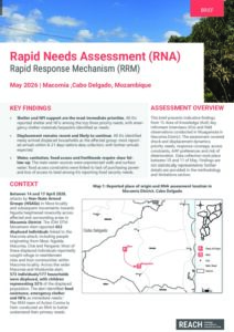 REACH Mozambique Rapid Needs Assessment in Macomia district May 2026