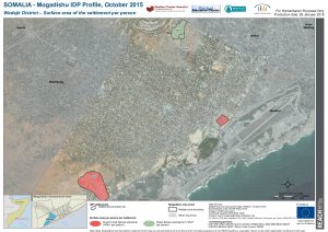 REACH SOM Map Mogadishu IDP Profile Wadajir Settlement Surfacearea per Person 05NOV2015 A3