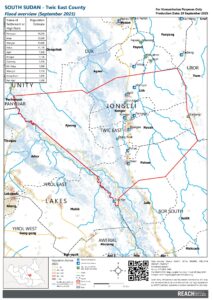 South Sudan - Flood Overview Twic East Map - September 2025