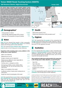 REACH YEM Factsheet WASH WANTS Cholera KI Qafl Shammar District October 2022