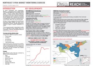 REACH SYR Northeast Situation Overview Market Monitoring August 2021