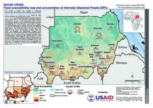 Flood susceptibility map and concentration of Internally Displaced People (IDPs)