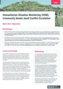 REACH Afghanistan HSM R12 Community Needs Amid Conflict Escalation, Brief (March 2026)