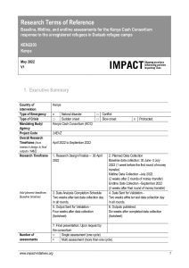 IMPACT Kenya TOR Baseline, midline and endline Dadaab May 2022