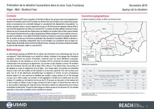 Evaluation des localités difficiles d’accès dans la zone Trois Frontières, Niger, Mali et Burkina Faso, aperçu de la situation – Novembre 2019