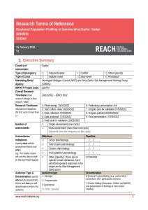 Sudan - 2022 Displaced Population Profiling in Ag Geneina, Terms of Reference, Sudan
