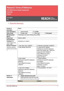 Nigeria 2019 Multi Sector Needs Assessment- Terms of Reference, July 2019