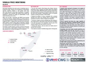 Market Price Monitoring Situation Overview - July 2019