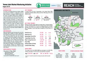 Joint Market Monitoring Initiative (JMMI) Yemen, Situation Overview August 2019