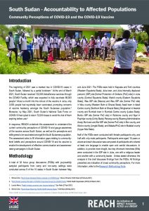 Community Perceptions of COVID-19 and the COVID-19 Vaccine, South Sudan, May 2021