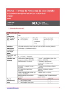 REACH Haiti - MSNA TdR final - Mai 2026
