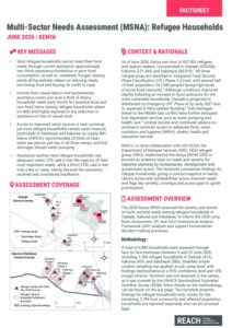 REACH Kenya - 2026 Multi-Sector Needs Assessment (MSNA): Refugee Households Factsheet (09-25 June 2026)