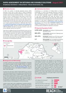 REACH IRQ Factsheet ReDS Al Qahtaniya August 2021