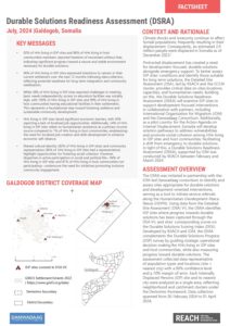 REACH Durable Solutions Readiness Assessment Factsheet, Galdogob District, Somalia