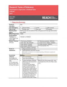 REACH Syria Flood Impact on Agriculture in NES, Terms of Reference - April 2021