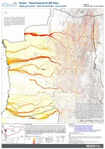 Flood Hazard of IDP Sites - Hajjah Governorate - Flood Hazard Model - January 2023