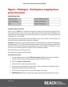 Nigeria R2R Programme Maiduguri Area-based Assessment (Phase 1)- FGD Tool, October 2019