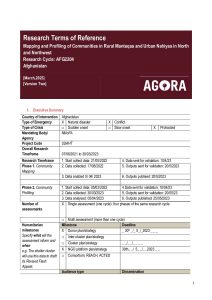 AGORA_ AFG_ Mapping and Profiling ofCommunities in Rural Manteqas and Urban Nahyias in Northwest Afghanistan TOR_AFG_2204(2023-04-25)