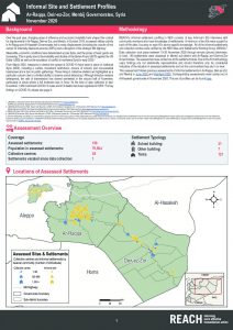Informal Settlements Profiles Ar-Raqqa, Deir-ez-Zor and Aleppo (Menbij) Governorates, Northeast Syria – November 2020