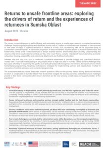 REACH Ukraine, Unsafe Returns in Sumska Oblast (August 2026)