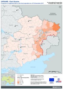 UKR_Map_East Ukraine_Proportion Of Registered IDPs_28DEC2017_A4